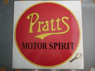 Pratt's Motor Spirit Red Circular Sticker. 12