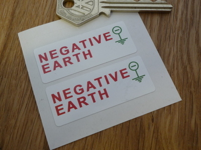 Negative Earth - Stickers. 2" Pair.