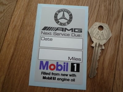 Mercedes Benz AMG & Mobil 1 Service Sticker. 3.5".
