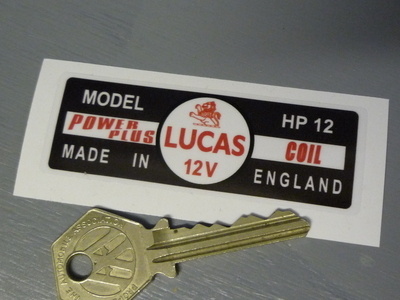 Lucas Power Plus Coil Sticker. HP12 12V. 21.