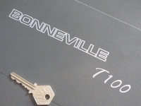 Triumph Bonneville T100 Cut Text Outline Style Stickers - 7.5" Pair