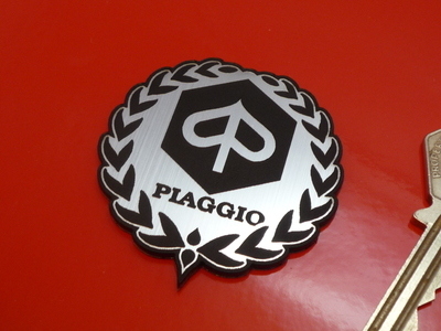 Piaggio Garland Style Laser Cut Self Adhesive Scooter Badge. 1.75