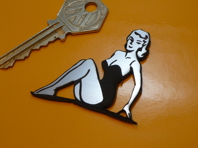 Pin Up Girl in Swimsuit Sexy Lady Self Adhesive Car or Bike Badge. 2