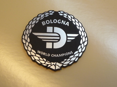 Ducati Bologna World Champions Garland Style Laser Cut Magnet. 2"