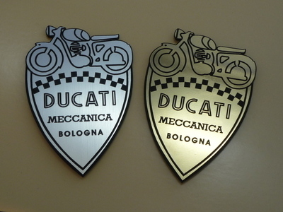 Ducati Meccanica Bologna Shield Style Laser Cut Magnet. 2.75"