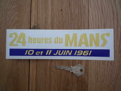 24 Heures Du Mans 1961 LeMans Le Mans Oblong Sticker. 8.5