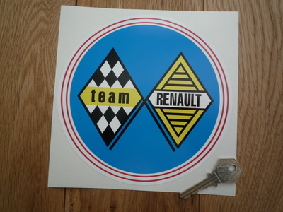 Renault Team Round Rally Sticker. 6.5".