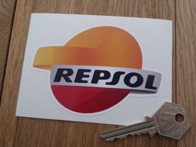 Repsol Modern Style Shaped Sticker. 4".