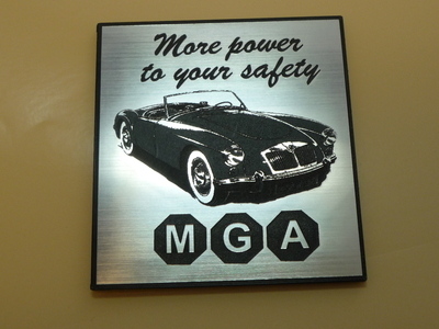 MG MGA More Power To Your Safety Advert Style Laser Cut Magnet. 3
