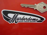 Murderdome Board Track Racing Black & White Sticker. 4". 