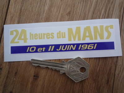 24 Heures Du Mans 1961 LeMans Le Mans Static Cling Sticker. 4.5".