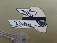Rockers Winged Helmet Rider White Style Stickers. 3