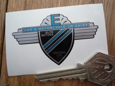 Elite Motors Tooting Car & Motorcycle Dealers Sticker. 2.5