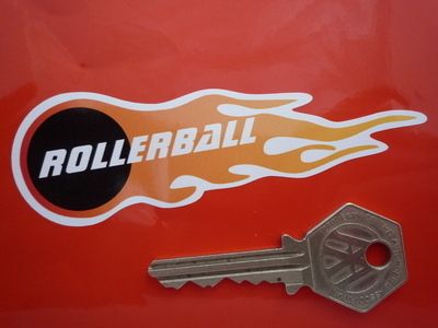 Rollerball Flame Style Stickers. 4" Pair.