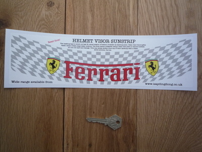 Ferrari Checked Helmet Visor Sunstrip Sticker. 12