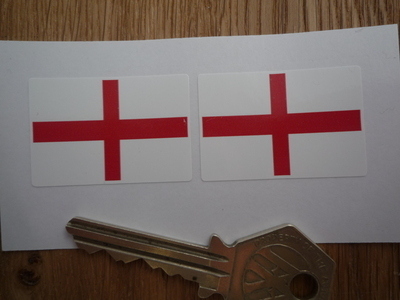 St George's Cross Oblong English England Flag Stickers. 1.5