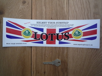Lotus Union Jack Helmet Visor Curved Sunstrip Sticker. 12".