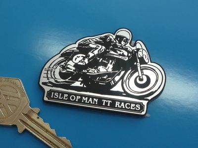 Isle of Man TT Races Racing Biker Style Laser Cut Self Adhesive Badge. 2.5