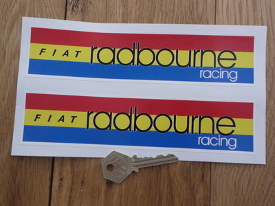 Fiat Radbourne Racing Stickers. 7.5" Pair.