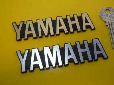 Yamaha Text Style Laser Cut Self Adhesive Bike Badge. 4".