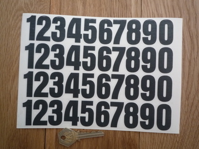 Black Number Stickers. 1 - 0. Sheet of 40. 35mm Tall.