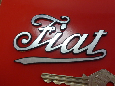 Fiat Text Laser Cut Self Adhesive Car Badge. 3".