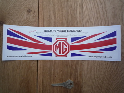 MG Union Jack Style Helmet Visor Sunstrip Sticker. 12