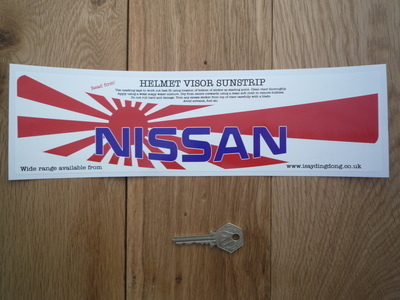 Nissan Japanese Flag Style Helmet Visor Sunstrip Sticker. 12".