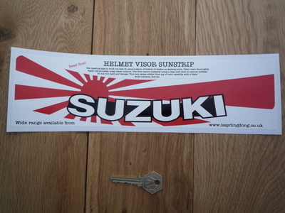 Suzuki Japanese Flag Style Helmet Visor Sunstrip Sticker. 12".