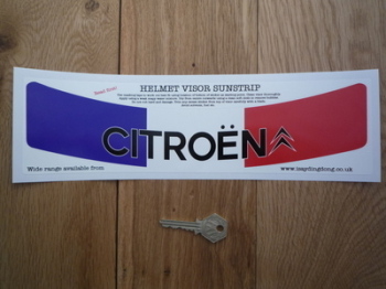 Citroen Tricolore Style Helmet Visor Sunstrip Sticker. 12".