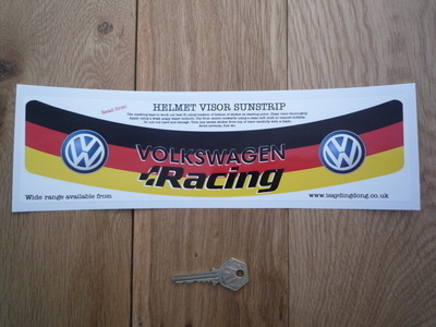 Volkswagen Racing VW Style Helmet Visor Sunstrip Sticker. 12".