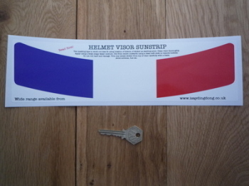 France Tricolore Flag Helmet Visor Sunstrip Sticker. 12".