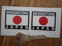 Bridgestone Japan Hinomaru Style Stickers. 2" Pair.