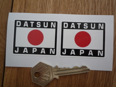 Datsun Japan Hinomaru Style Stickers. 2" Pair.