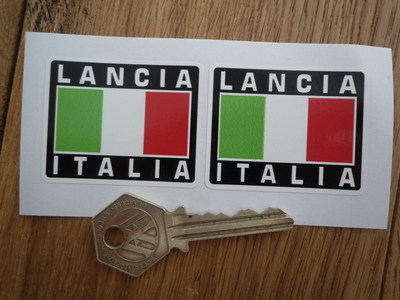 Lancia Italia Tricolore Style Stickers. 2" Pair.