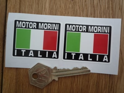 Moto Morini Tricolore Style Stickers. 2" Pair.