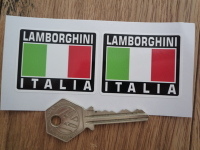 Lamborghini Italia Tricolore Style Stickers. 2" Pair.