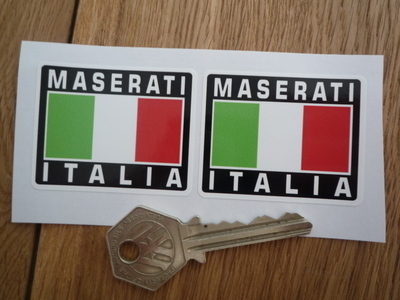 Maserati Italia Tricolore Style Stickers. 2