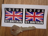 Lotus Great Britain Union Jack Style Stickers. 2" Pair.
