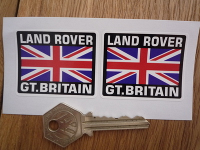 Land Rover Great Britain Union Jack Style Stickers. 2" Pair.