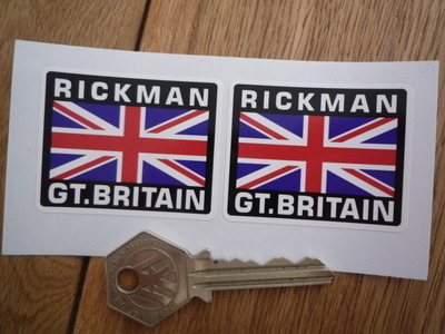 Rickman Great Britain Union Jack Style Stickers. 2" Pair.