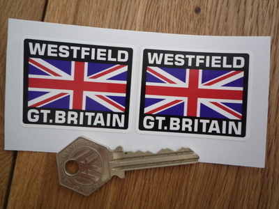 Westfield Great Britain Union Jack Style Stickers. 2" Pair.