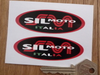 Sil Moto Italia Exhausts Oval Stickers. 3" Pair.