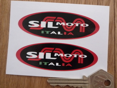 Sil Moto Italia Exhausts Oval Stickers. 3