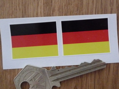 German Flag Oblong Stickers. 33mm Pair.