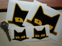 SEV Marchal Cats Head Stickers. 2", 3", 4", 6" or 8" Pair.