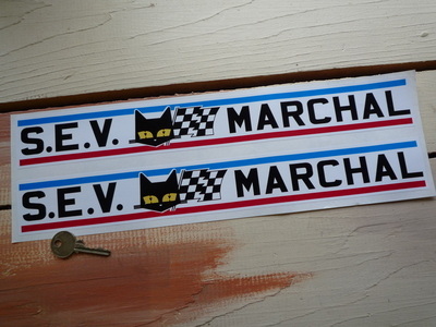 SEV Marchal Long Stripe Stickers. 15" or 25" Pair.