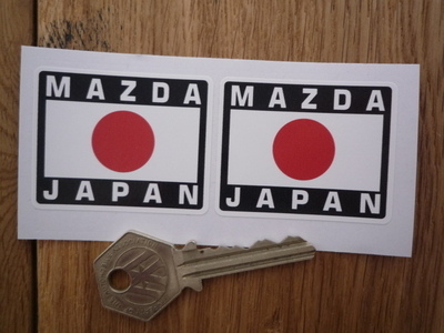 Mazda Japan Hinomaru Style Stickers. 2" Pair.