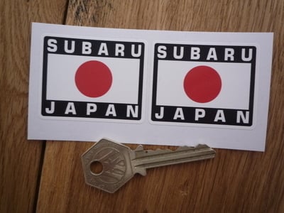 Subaru Japan Hinomaru Style Stickers. 2" Pair.