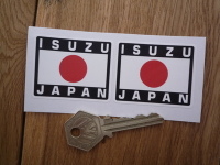 Isuzu Japan Hinomaru Style Stickers. 2" Pair.